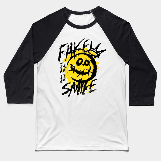 Fake Smile Baseball T-Shirt by playingtheangel